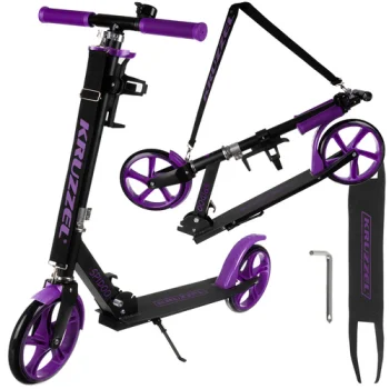 Kruzzel Spidoo vaikiškas miesto paspirtukas, juodas / violetinis