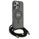 Guess dėklas iPhone 16 Pro su Crossbody virvele ir MagSafe, juodas