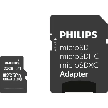 Philips microSDHC atminties kortelė 32GB Class 10 UHS-I U1 V10 su adapteriu