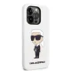 Karl Lagerfeld Silicone Ikonik dėklas telefonui iPhone 14 Pro Max, baltas