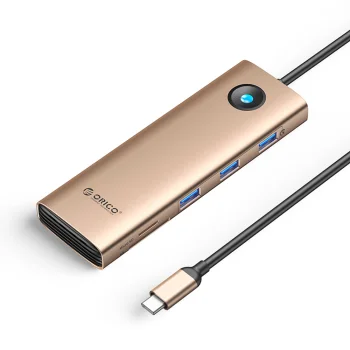 Orico PW11 9-in-1 USB-C doko stotelė, HDMI, VGA, RJ45, PD 100W, rožinio aukso