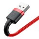 Baseus Cafule USB – Lightning laidas 2.4A QC 3.0, 0.5m, raudonas