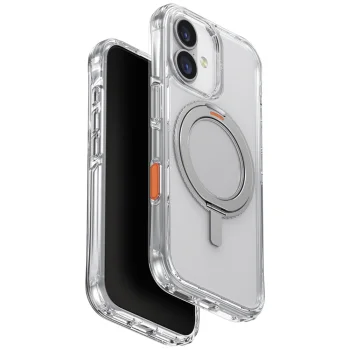 Dėklas Uniq Swivix 360 Rotating Kickstand, iPhone 17, skaidrus