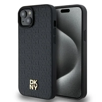 DKNY dėklas iPhone 15 Plus / 14 Plus su MagSafe, juodas