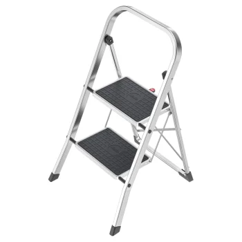 Pakopinės kopėčios Hailo K70 StandardLine, 2 pakopų, sidabrinė