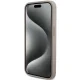 Guess 4G Triangle Metal Logo dėklas iPhone 15 Pro telefonui, baltas
