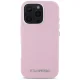 Karl Lagerfeld Saffiano Elongated Metal Logo MagSafe dėklas iPhone 16 Pro Max, rožinis