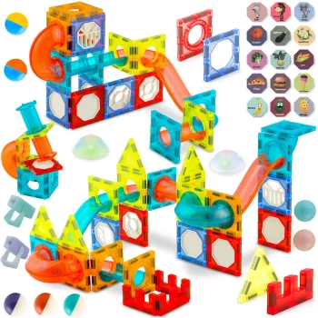 Magnetinės kaladėlės Ricokids RK-763 su šviesomis, 70+ detalių