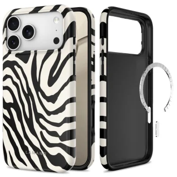 Tech-Protect Lamano MagSafe dėklas skirtas iPhone 18 Pro / 17 Pro, baltas ir juodas