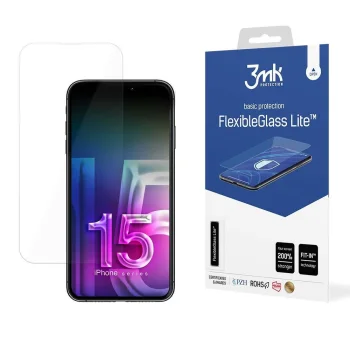 3mk FlexibleGlass Lite apsauginis stiklas, skirtas iPhone 15 Pro