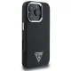 Guess Grained Triangle MagSafe dėklas iPhone 16 Pro telefonui, juodas