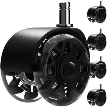 Ruhhy 00026294 Office Chair Caster Wheels, 11x22 mm, 5 Pcs, Black