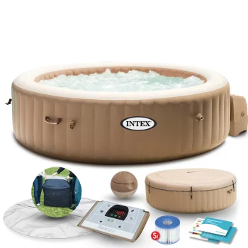 Pripučiamas SPA baseinas 6 asmenims INTEX 28428, 216x71cm, smėlio spalvos