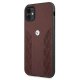BMW dėklas iPhone 11 / XR, raudonas (Leather Curve Perforate)