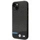 BMW Leather Carbon dėklas skirtas Apple iPhone 14, juodas