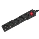 Maclean MCE227G ilgintuvas su jungikliu, 5 lizdai, 5 m, juodas
