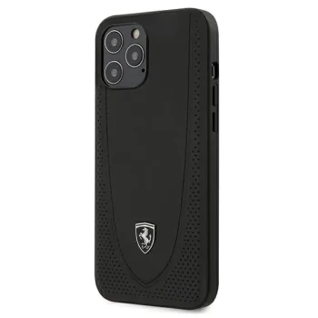 Ferrari iPhone 12 Pro Max dėklas Off Track Perforated, juodas