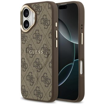 Guess 4G PU Classic Logo MagSafe dėklas iPhone 17 telefonui, rudas