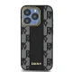 DKNY Leather Checkered Mono Pattern MagSafe dėklas iPhone 15 Pro, juodas