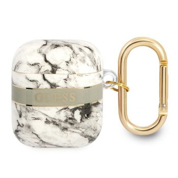 „Guess“ GUA2HCHMAG „AirPods“ dėklas „Marble Strap Collection“, Pilkas