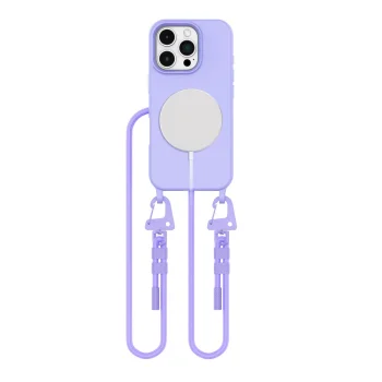Tech-Protect dėklas iPhone 16 Pro telefonui su virvele MagNecklace, violetinis