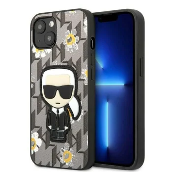 Karl Lagerfeld Flower Ikonik Karl dėklas iPhone 13 mini, Pilkas