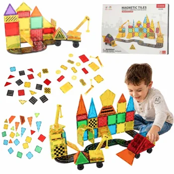 3D Magnetic Building Blocks Construction Set (90 Pieces)
