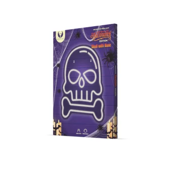 Forever Light FPNE18 PLEXI LED Neon Skull with Bone, White