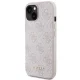 Guess 4G Metal Gold Logo dėklas, skirtas iPhone 15, rožinis