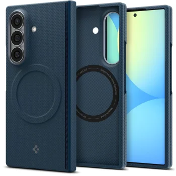 Dėklas Spigen AirSkin Aramid MagFit, skirtas Samsung Galaxy Z Fold 8 Ultra, Navy Blue