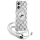 Karl Lagerfeld dėklas iPhone 16 su virvele IML Monogram Karl & Choupette, skaidrus