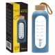 4Fizjo 1578 Glass Sports Water Bottle with Silicone Sleeve, 750 ml, Blue
