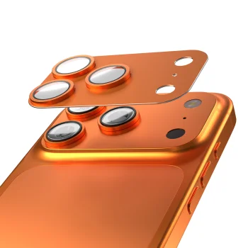 Etteri kameros apsauginis stiklas skirtas iPhone 17 Pro Max, oranžinis