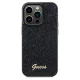 Guess dėklas iPhone 14 Pro Max telefonui Disco Metal Script, juodas