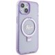 Guess Ring Stand Script Glitter MagSafe dėklas iPhone 15/14 Plus, violetinis