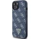 Guess dėklas iPhone 15 Plus / 14 Plus 4G Triangle Metal Logo, mėlynas