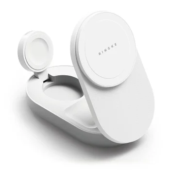 Ringke 25W 3-in-1 MagSafe belaidis įkroviklis, baltas