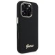 Guess Silicone Script Metal Logo & Frame dėklas iPhone 16 Pro Max, juodas