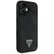 Guess Grained Hot Stamp Peony MagSafe dėklas, skirtas iPhone 16, juodas