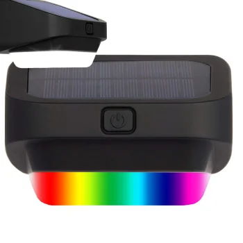 Saulės energija įkraunamas sodo LED RGB šviestuvas laiptams, juodas