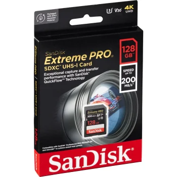 Atminties kortelė SanDisk Extreme PRO SDXC 128 GB UHS-I U3 V30