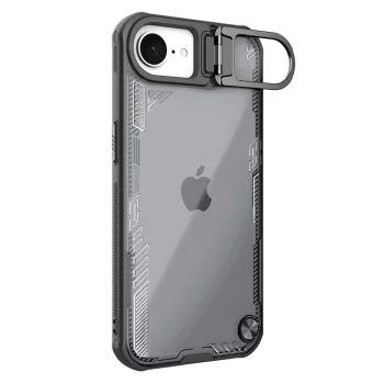 Nillkin Iceblade Prop dėklas su stovu telefonui iPhone 16e / 17e, juodas