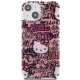 Hello Kitty iPhone 15 dėklas IML Tags Graffiti, rožinis