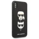 Karl Lagerfeld Saffiano Karl&Choupette Head dėklas iPhone X/XS, juodas