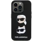 Karl Lagerfeld Silicone Karl&Choupette Head dėklas, skirtas iPhone 15 Pro, juodas