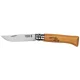 Opinel No. 08 Carbon lenktinis peilis su dėklu medinėje dėžutėje
