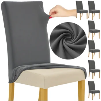 Ruhhy 00025990 Chair Covers, 6 pcs, Dark Grey