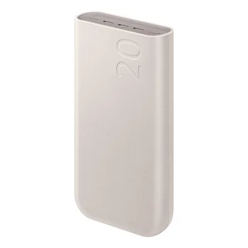 Išorinė baterija Samsung EB-P4520XUEGWW 20000 mAh 45W 3x USB-C, smėlio spalvos