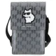 Karl Lagerfeld Saffiano Monogram Choupette telefono krepšelis, sidabrinis