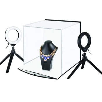Puluz PU5130 fotodėžė su žiedinėmis LED lempomis, 30x30x30cm